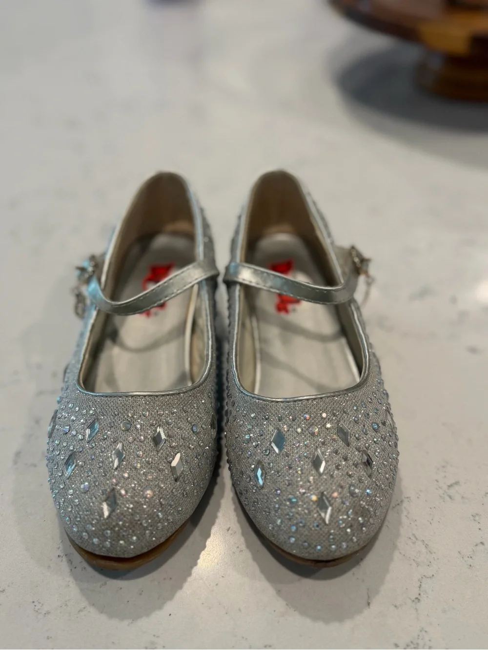 Girls Silver Sparkle Mary Jane Dress Shoes